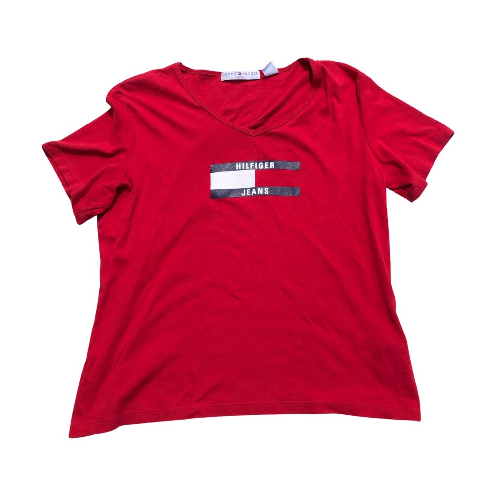 Tommy Hilfiger Red V-Neck T-Shirt